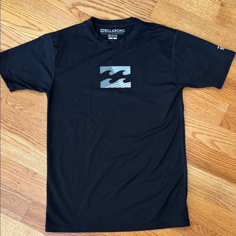 Billabong Kids Black Rashguard with Wave Logo